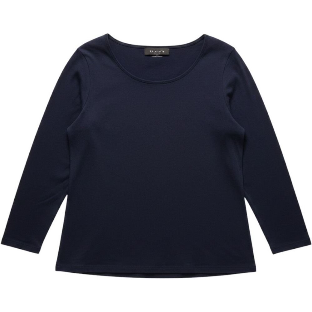 Relativity Long Sleeve Top Women 2X Navy Blue Scoop Neck Intimates Loungewear